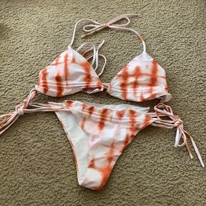 Burnt Orange tie dye bikini